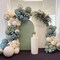 Dusty Blue & Sage Green Balloon Garland Kit (122pcs) – Pastel Olive, Slate Blue, Beige & Metallic Gold Confetti Balloons for Boho Birthday, Wedding, Baby Shower & Party Decorations